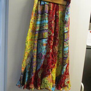 REQUIREMENTS RAYON BOHO M HIPPIE MAXI SKIRT COLORFUL